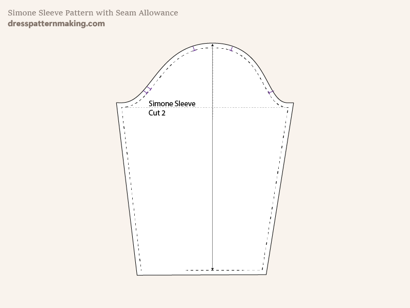 Simone Sleeve with seam allowance