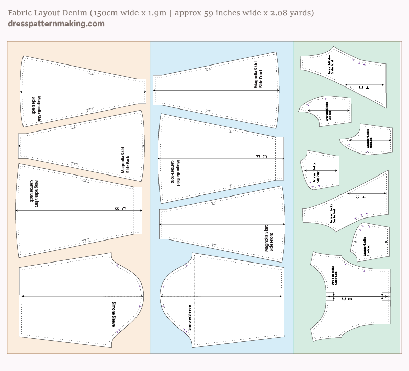 Fabric Layout Plan (Denim Dress)