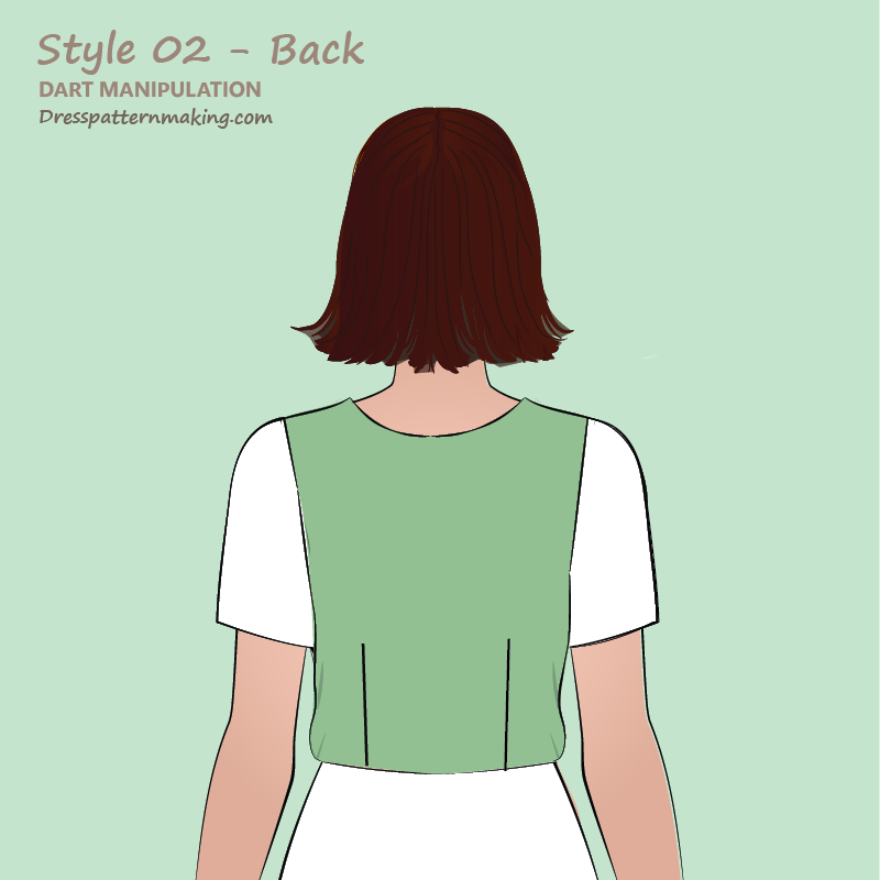 Bodice Back Style 02- darts in waist only