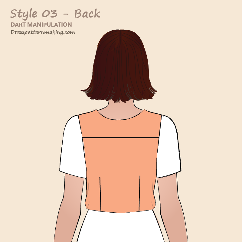 Bodice Back Style 03- dart in waist plus yoke