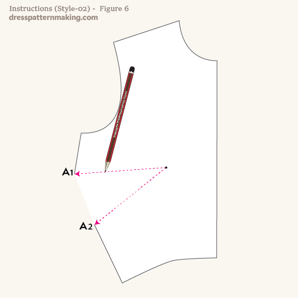 Draw in the new dart legs on the pattern