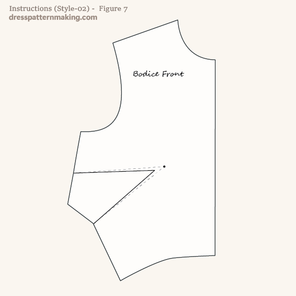 Final flat pattern with dart in the side seam