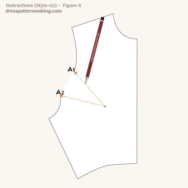 Draw in the new dart legs on the pattern