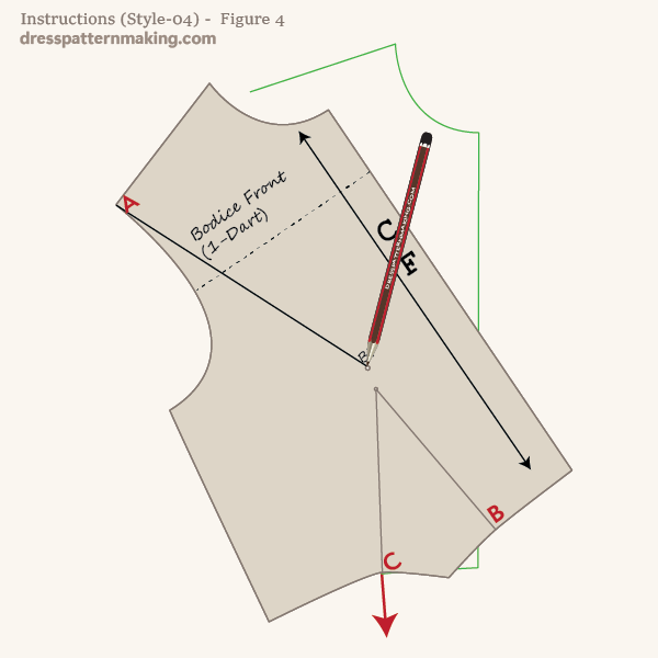 Rotate the block anti-clockwise to close the dart