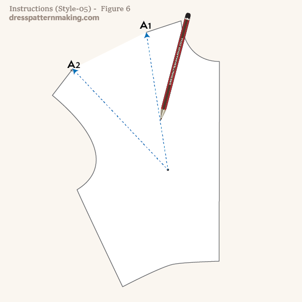 Draw in the new dart legs on the pattern