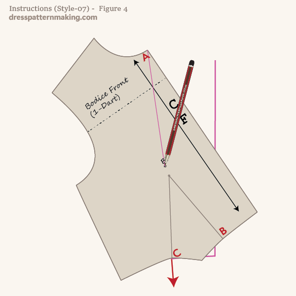 Rotate the block anti-clockwise to close the dart