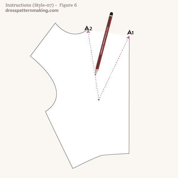 Draw in the new dart legs on the pattern