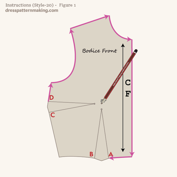 Trace block from point D to point A