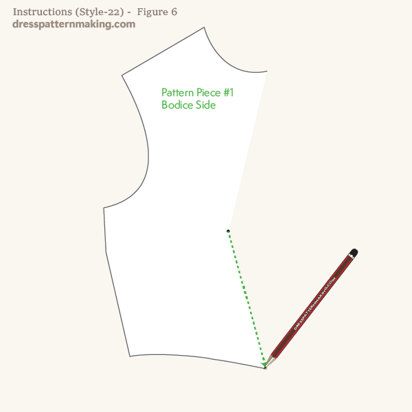 draw lines to close the pattern piece