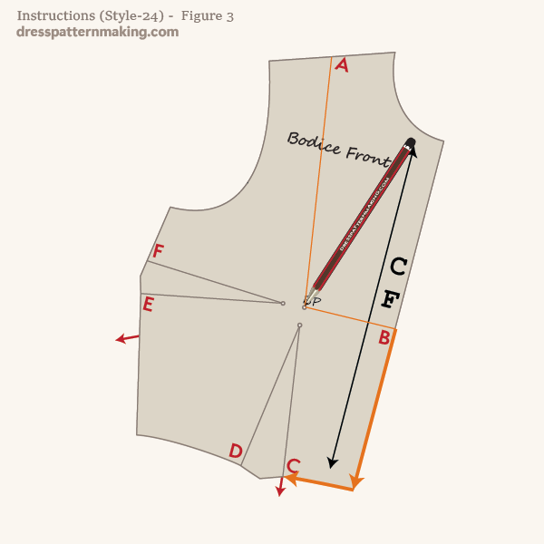 Rotate block to close the waist dart and trace