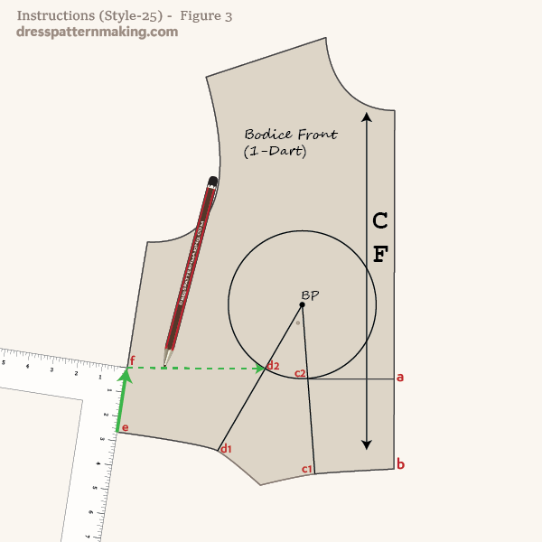 Measure up from side seam