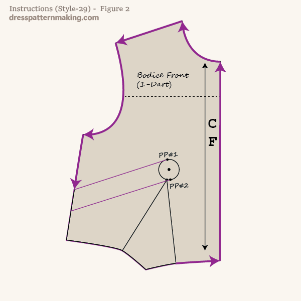 Extend dart leg and trace block