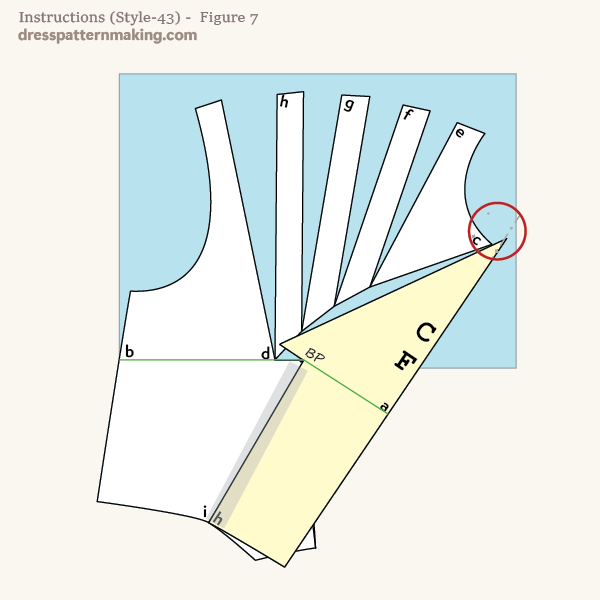 Spread to open darts at shoulder