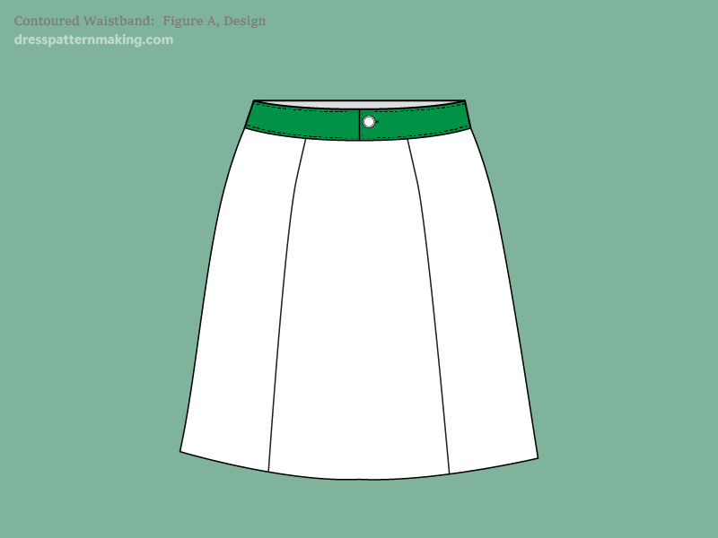 Skirt with contoured waistband