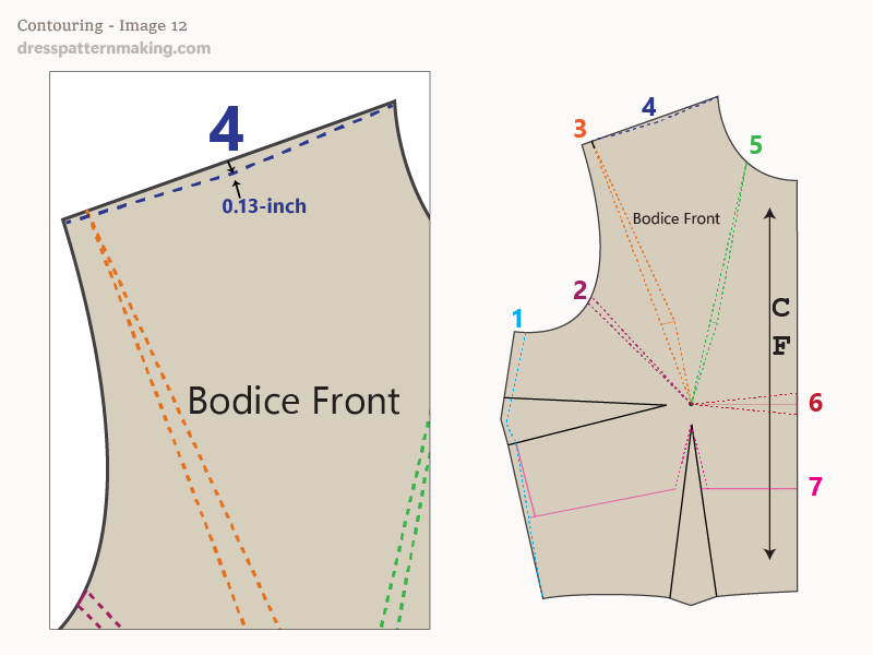 Image 12: Bodice Front Contouring #4 - Shoulder Line Shaping