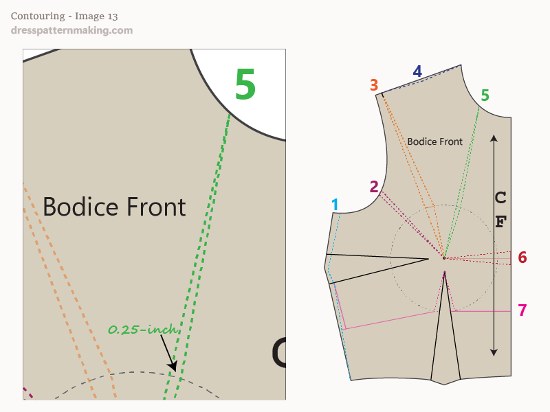 Image 13: Bodice Front Contouring #5 - Low Neckline