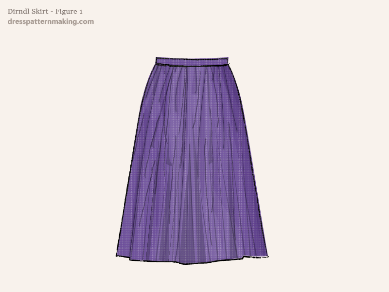 Drawing of a dirndl skirt