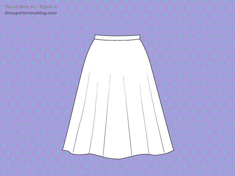 Figure A: Fashion flat, A-line skirt