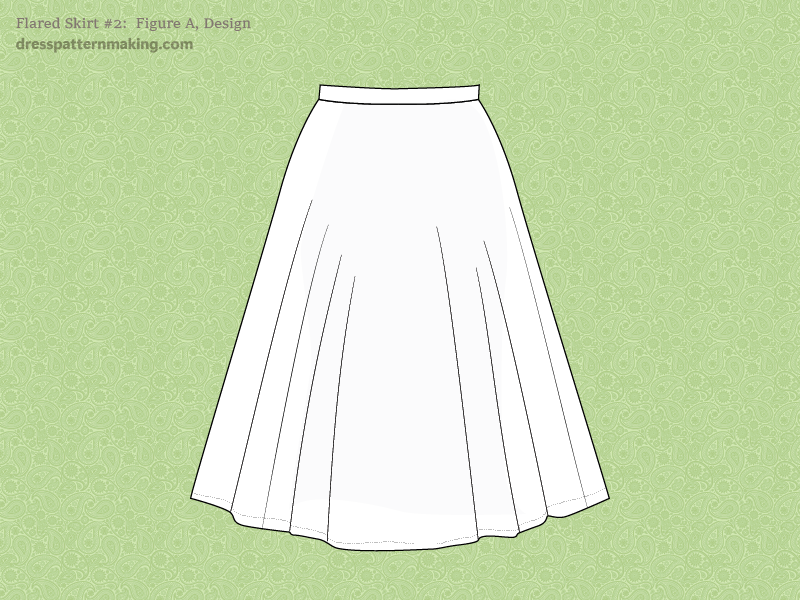 Flat fashion flat showing skirt design