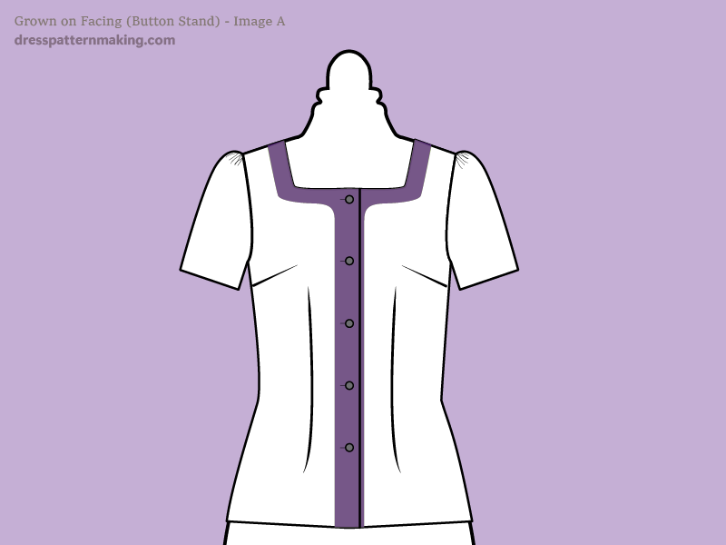 Fashion flat of stop with facing shaded purple