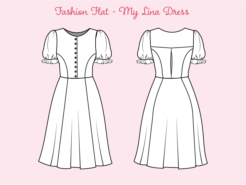 Image 2: The fashion flat for my LIna Dress