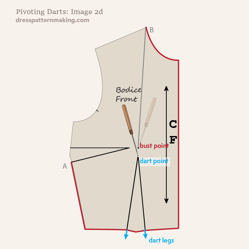 Mark waist dart legs, bust point and dart points