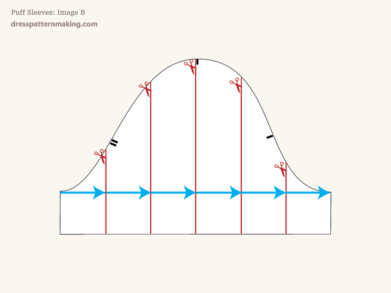 Vertical Lines drawn for cutting and spreading