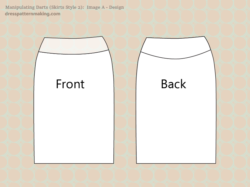 Image A: Skirt Design on Fashion Flat