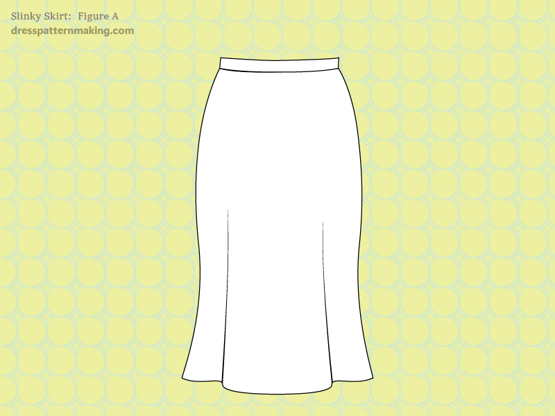 Figure A: Fashion flat, Slinky Skirt design