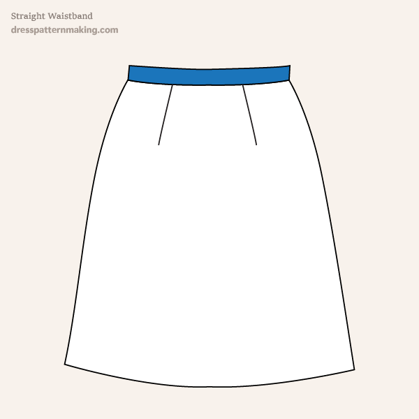 Skirt with straight waistband