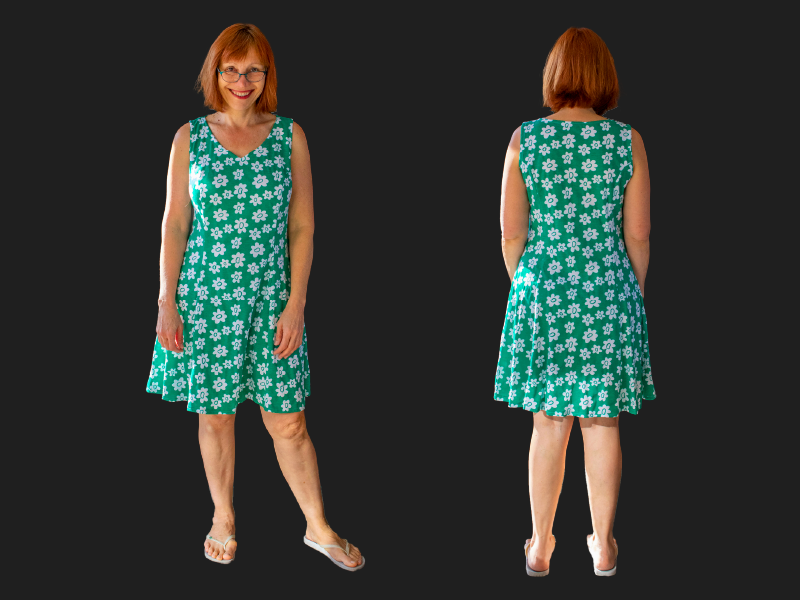 Knit dress made with darts (Stretchwoven Block)