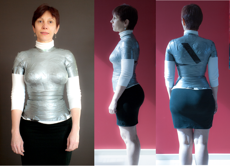 Image A: Duct-tape body form, emphasising my 'non-standard' figure