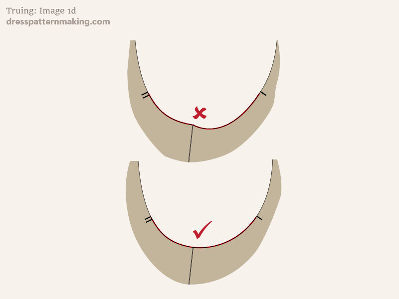 Example of armhole curve that needs to be trued