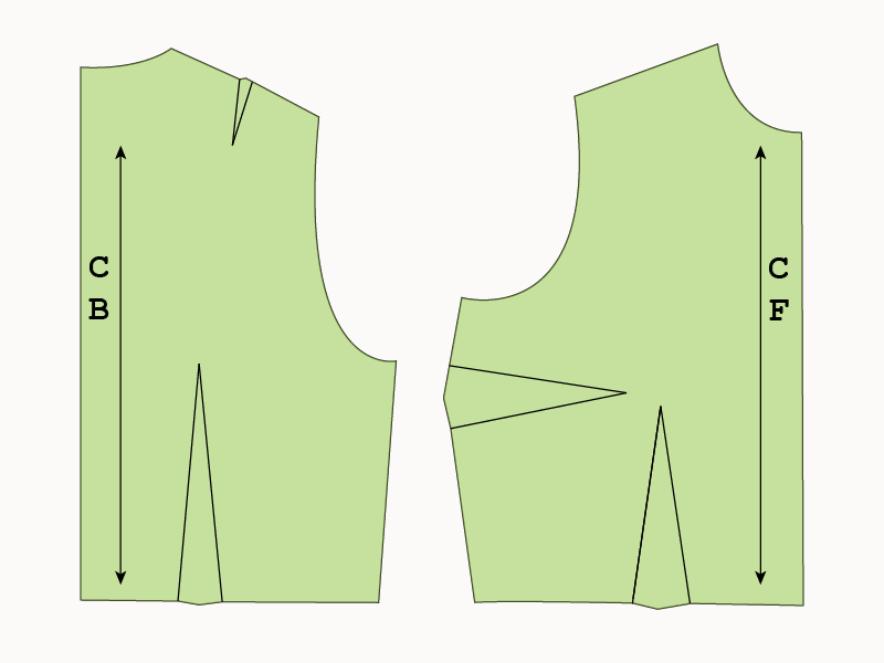 Block drafted to my measurements using Aldrich's method