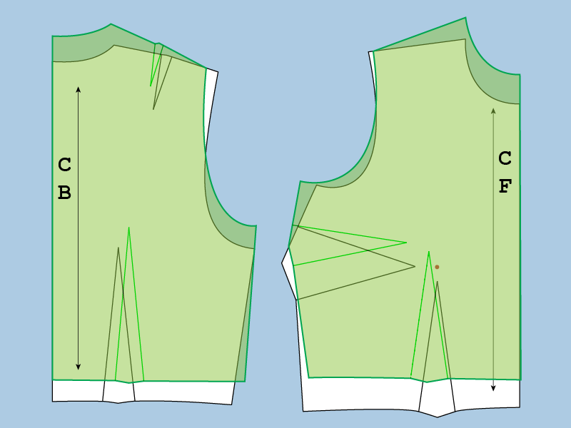 Comparison: Block made to Aldrich's method and my method superimposed