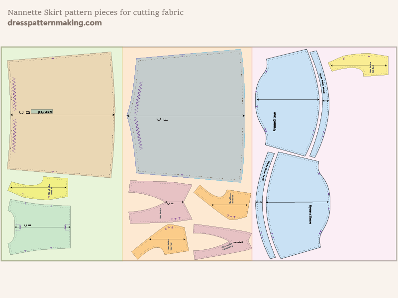 The cutting layout for my Ynes Dres